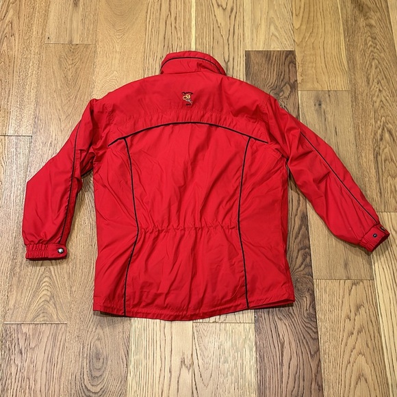 VTG Obermeyer Winter Coat Hidden Hood Jacket Red Black Womens 8 Petunia - Picture 6 of 14
